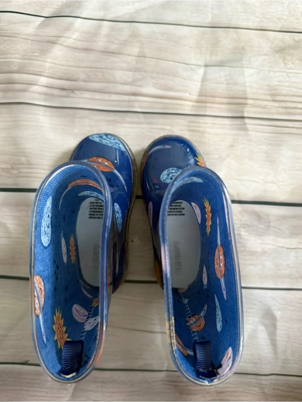 Old Navy Navy Blue Kids Space Rain & Planet Print Boots